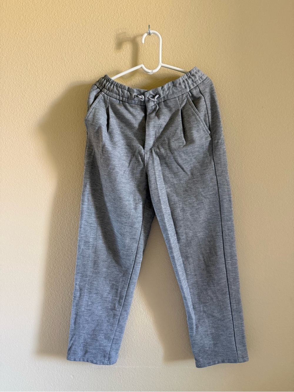 Zara Boy's Light Gray Jogger-Style Knit Pants